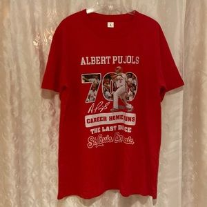 MLB Albert Pujols 700 Career Home Runs St. Louis Cardinals T-Shirt Adult Size L!